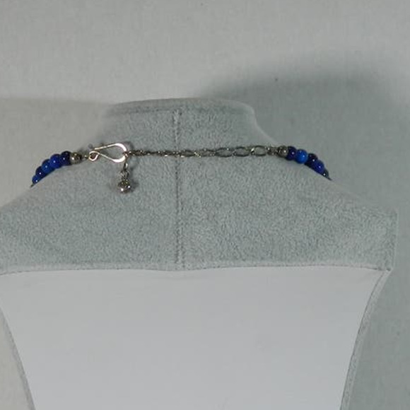 Vintage Jay King Mine Finds Blue Gemstone Round Bead Necklace 925 - Picture 8 of 9